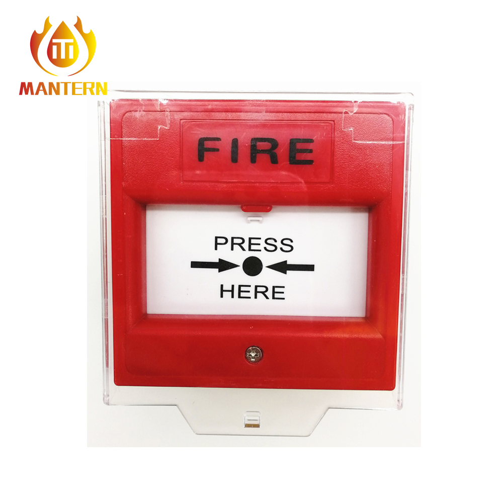 Ручная точка вызова системы пожарной сигнализации с переселенным пластиковым элементом